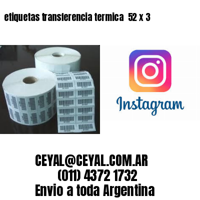 etiquetas transferencia termica  52 x 3