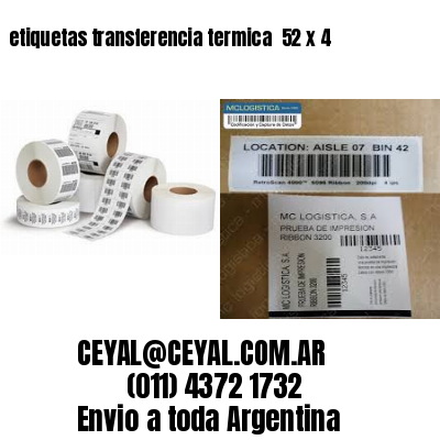etiquetas transferencia termica  52 x 4