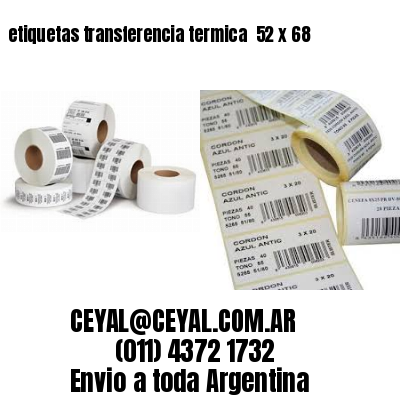 etiquetas transferencia termica  52 x 68