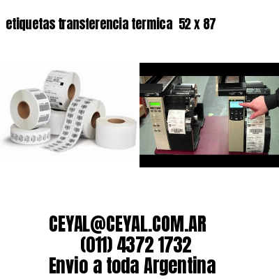 etiquetas transferencia termica  52 x 87