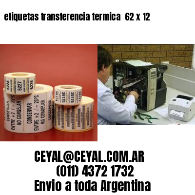 etiquetas transferencia termica  62 x 12