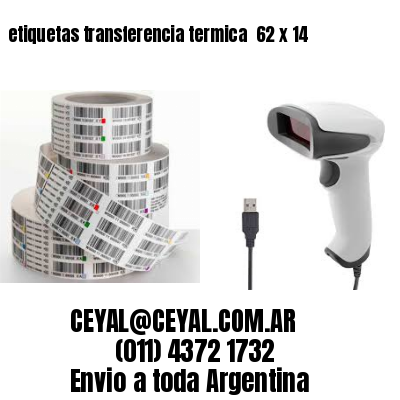 etiquetas transferencia termica  62 x 14