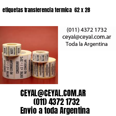 etiquetas transferencia termica  62 x 28