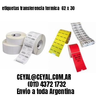 etiquetas transferencia termica  62 x 30