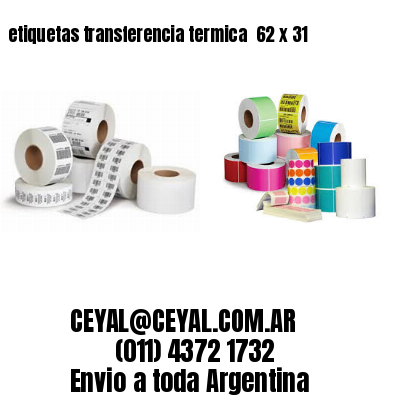 etiquetas transferencia termica  62 x 31