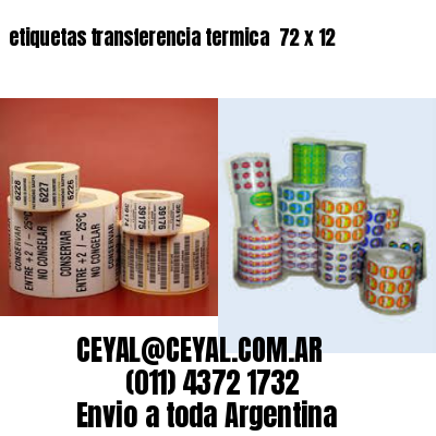 etiquetas transferencia termica  72 x 12