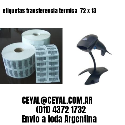 etiquetas transferencia termica  72 x 13