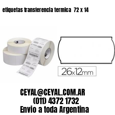 etiquetas transferencia termica  72 x 14