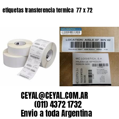 etiquetas transferencia termica  77 x 72