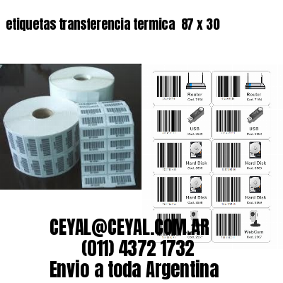 etiquetas transferencia termica  87 x 30