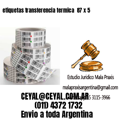 etiquetas transferencia termica  87 x 5