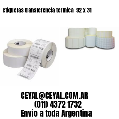 etiquetas transferencia termica  92 x 31