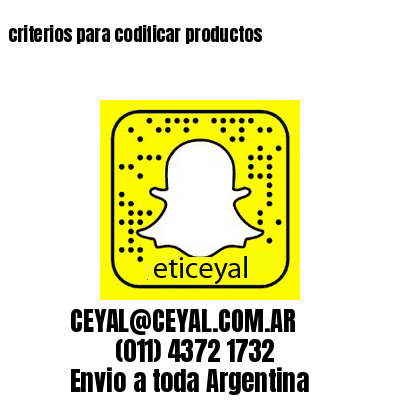 criterios para codificar productos