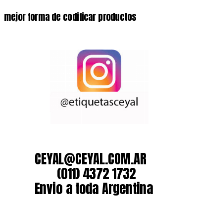 mejor forma de codificar productos