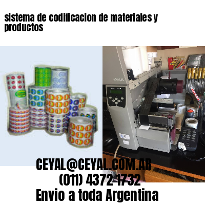 sistema de codificacion de materiales y productos