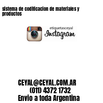 sistema de codificacion de materiales y productos