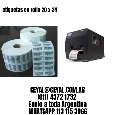 etiquetas en rollo 20 x 34