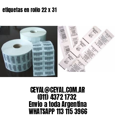 etiquetas en rollo 22 x 31