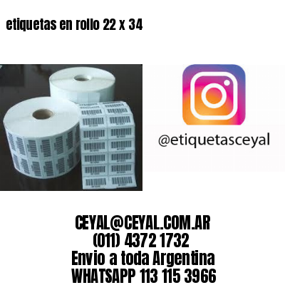 etiquetas en rollo 22 x 34