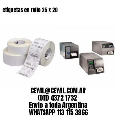 etiquetas en rollo 25 x 20