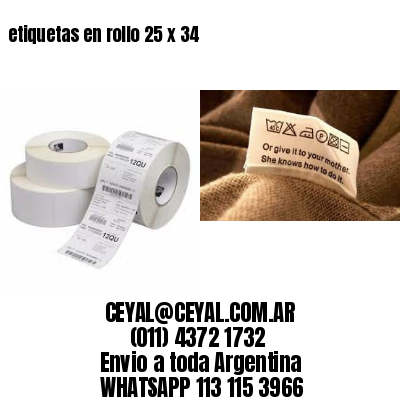 etiquetas en rollo 25 x 34