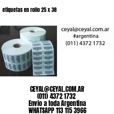 etiquetas en rollo 25 x 38