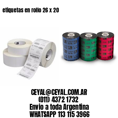 etiquetas en rollo 26 x 20