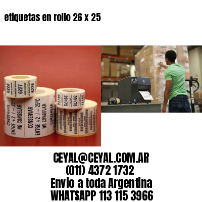 etiquetas en rollo 26 x 25