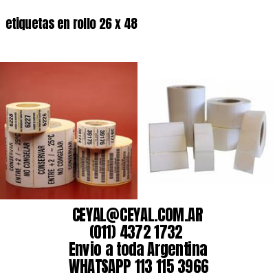 etiquetas en rollo 26 x 48