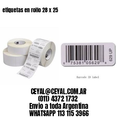 etiquetas en rollo 28 x 25