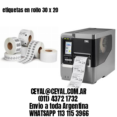 etiquetas en rollo 30 x 20