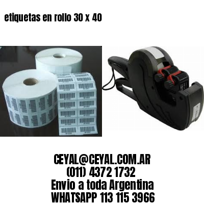 etiquetas en rollo 30 x 40