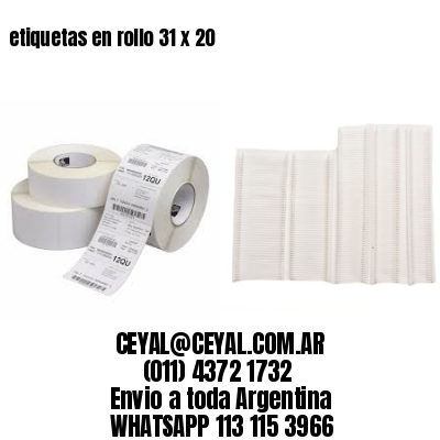 etiquetas en rollo 31 x 20