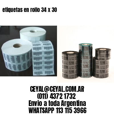 etiquetas en rollo 34 x 30
