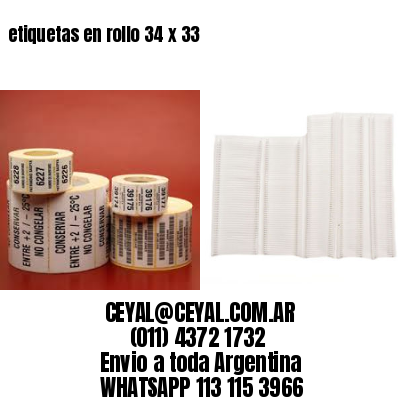 etiquetas en rollo 34 x 33