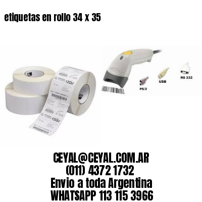 etiquetas en rollo 34 x 35