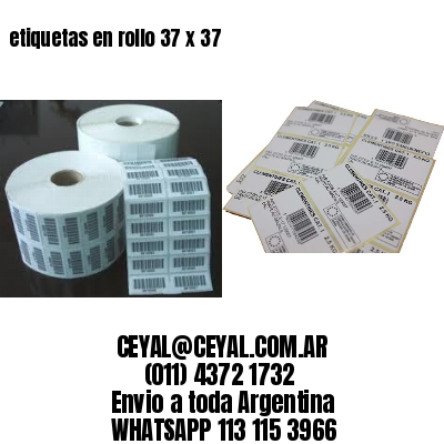 etiquetas en rollo 37 x 37