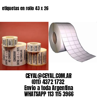 etiquetas en rollo 43 x 26