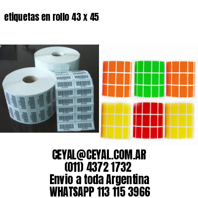 etiquetas en rollo 43 x 45