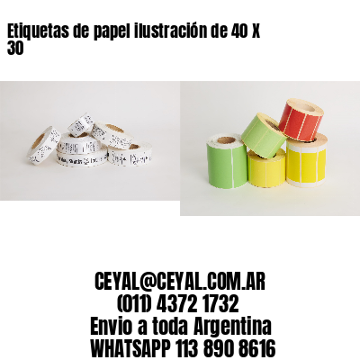 Etiquetas de papel ilustración de 40 X 30