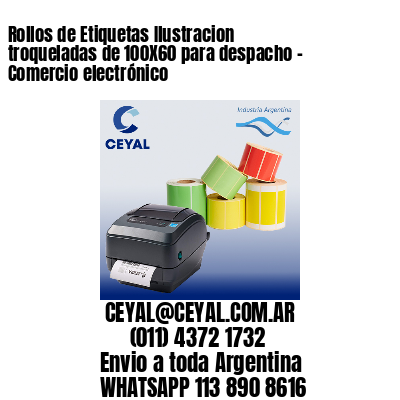 Rollos de Etiquetas Ilustracion troqueladas de 100X60 para despacho – Comercio electrónico