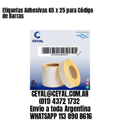 Etiquetas Adhesivas 65 x 25 para Código de Barras