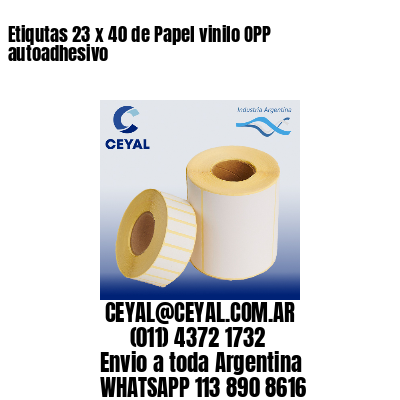 Etiqutas 23 x 40 de Papel vinilo OPP autoadhesivo
