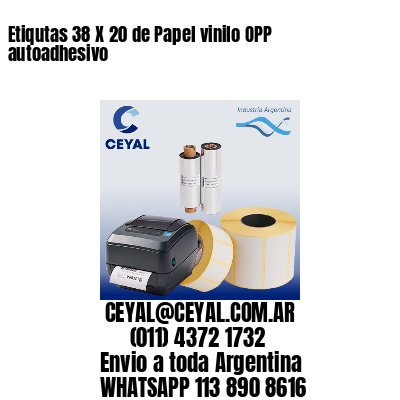 Etiqutas 38 X 20 de Papel vinilo OPP autoadhesivo