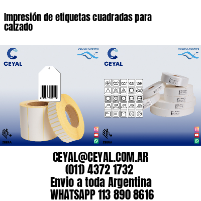 Impresión de etiquetas cuadradas para calzado