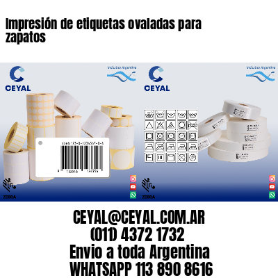 Impresión de etiquetas ovaladas para zapatos