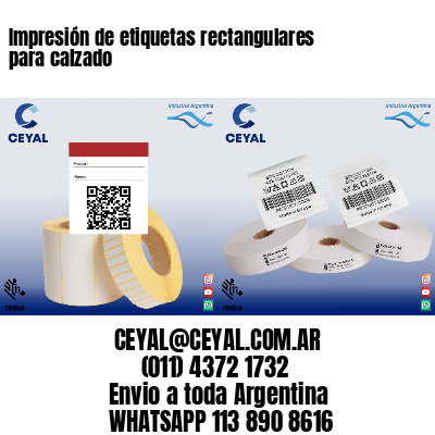 Impresión de etiquetas rectangulares para calzado