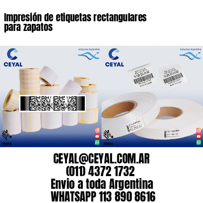 Impresión de etiquetas rectangulares para zapatos