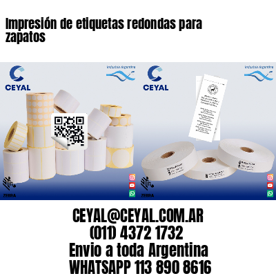 Impresión de etiquetas redondas para zapatos
