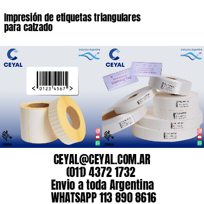 Impresión de etiquetas triangulares para calzado
